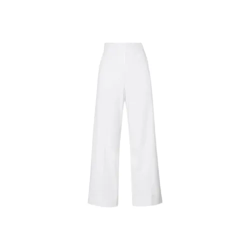 SCANLAN THEODORE Sateen Cropped Wide Leg Trouser Casual Pants Women's White/White