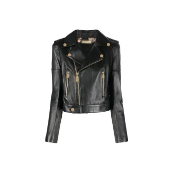 PHILIPP PLEIN Leather Biker Jacket