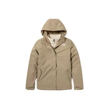 THE NORTH FACE Outdoor Hiking Waterproof And Breathable Windbreaker Jacket Women's Khaki