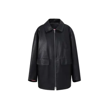 PP LAND Leather Jacket Women's Black