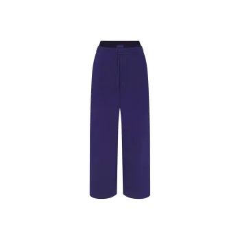 SKIMS COTTON FLEECE OVERSIZED DOUBLE WAISTBAND PANT Casual Pants Women's CONCORD/Concord Purple