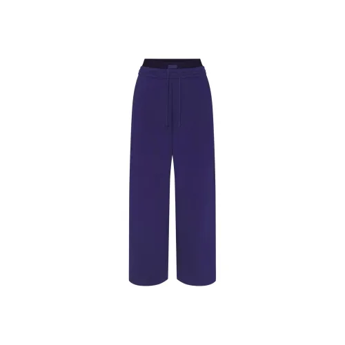 SKIMS COTTON FLEECE OVERSIZED DOUBLE WAISTBAND PANT Casual Pants Women's CONCORD/Concord Purple