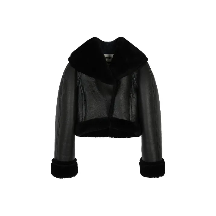 EENK Leather Jackets Women's Black-0