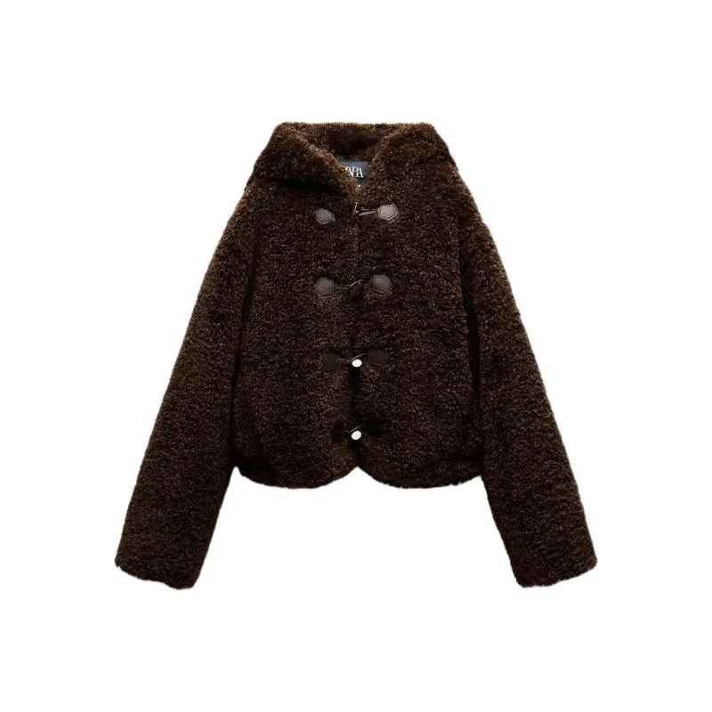 ZARA Trf Coats Women's Dark Brown-0