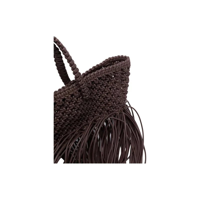 YUZEFI Leather Handbag Women's Brown-4