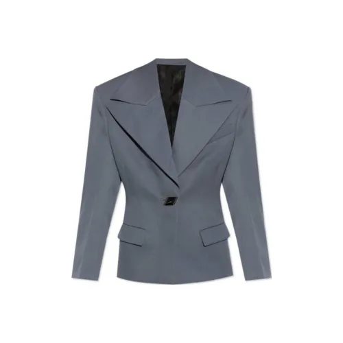 The Attico Single Breasted Logo Buttoned Blazer