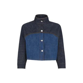 FENDI Panelled Cropped Denim Jacket
