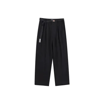 QISENYAR Wide Leg Casual Pants Unisex Black