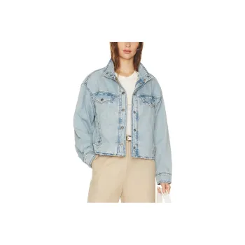 FREE PEOPLE Denim Jacket Women's Washed Blue