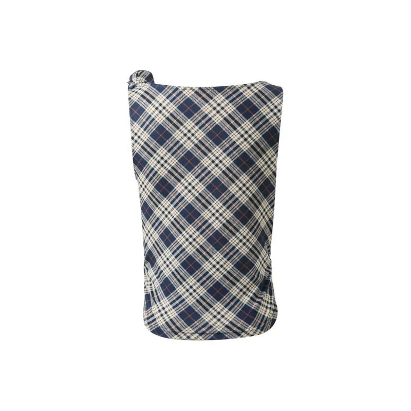 3COLOUR T Shirt Women's Navy Blue Plaid-1