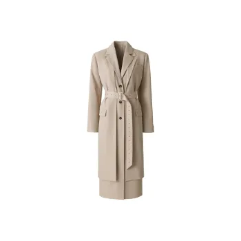 H&M Wool Blend Double Layered Coat Beige