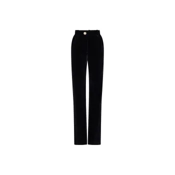 Paco Rabanne High waisted Velour Trousers