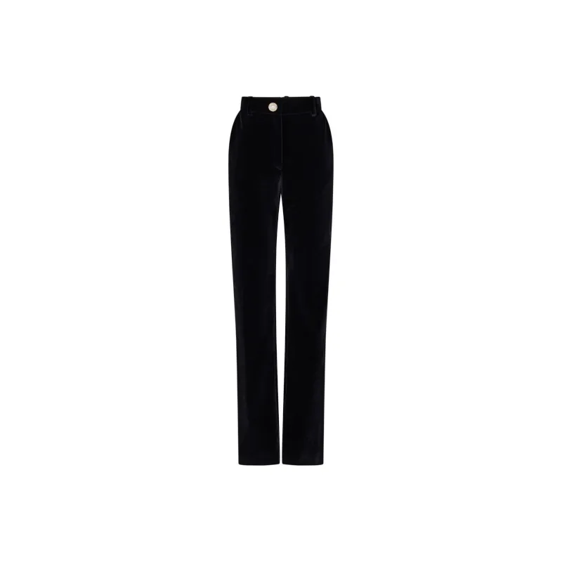 Paco Rabanne High waisted Velour Trousers-0