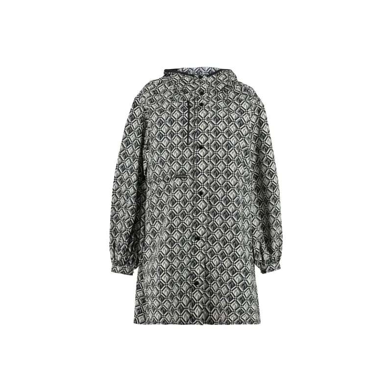 Marine Serre Moon Diamant A Line Windbreaker 'Black'-0
