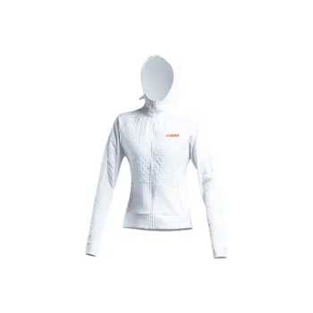 Monster Guardians Letter Solid Color Hooded Puffer Jacket Women's Layer Cloud White
