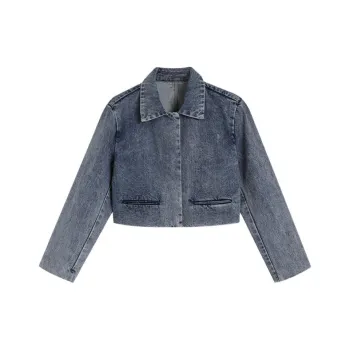AMAZING SONG Denim Jacket Women's Washed Blue