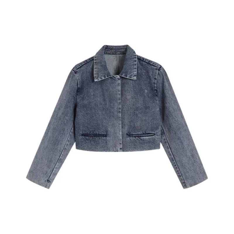 AMAZING SONG Denim Jacket Women's Washed Blue-0