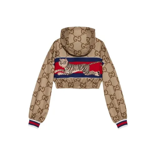 GUCCI SS22 Cropped Coats Women's Camel