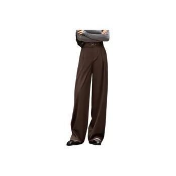 Mo Han Yi Mei Casual Pants Women's Dark Coffee