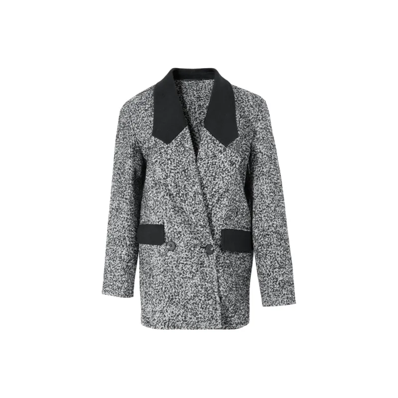 3COLOUR Coats Women's Gray Black-0
