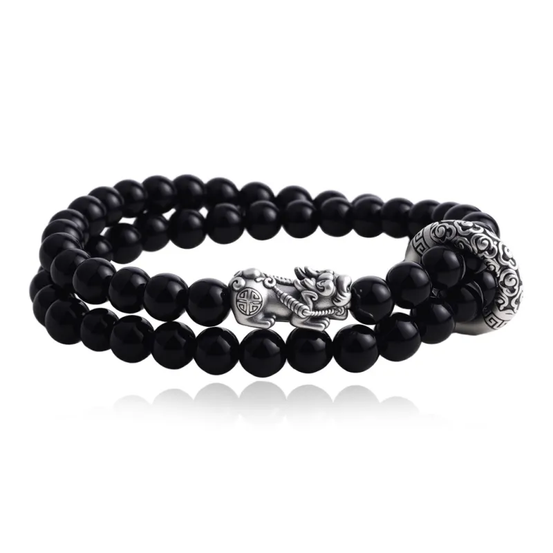 FOREVER MELODY Obsidian Bracelets Men's-0