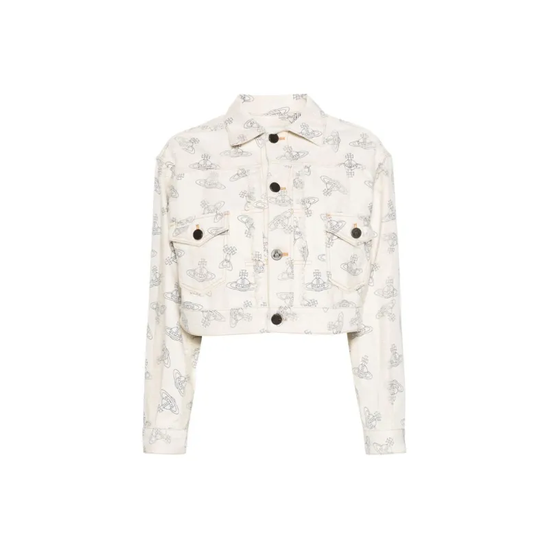 Vivienne Westwood Marlene Orb Printed Cropped Jacket-0