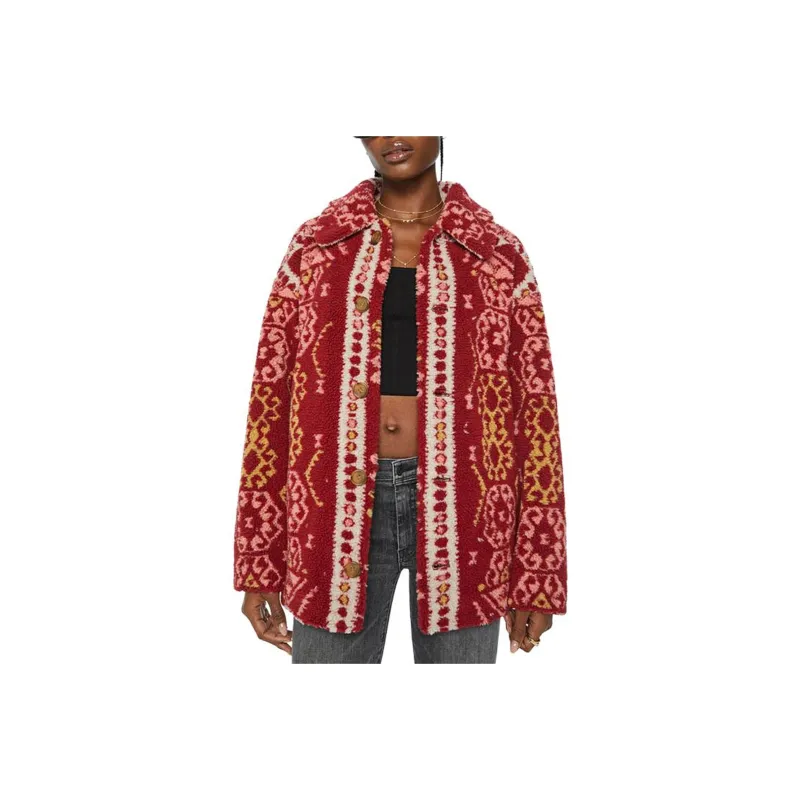 MOTHER FW23 Velvet feel Coat Women's Red-0