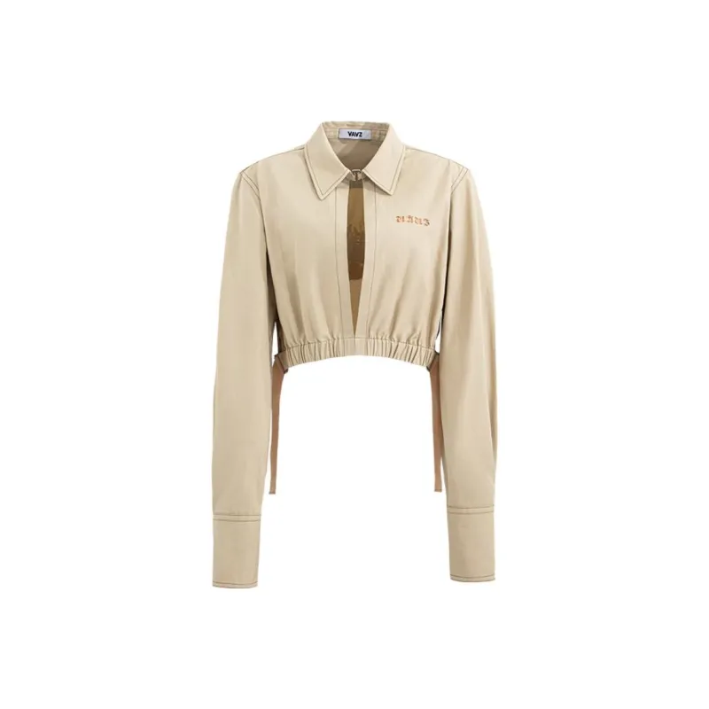 VAVZ Cropped Coats Women's Yellow-0