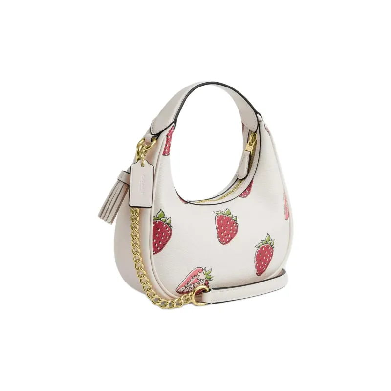 COACH CARMEN Leather One Shoulder Handbag Trumpets Women's White-1