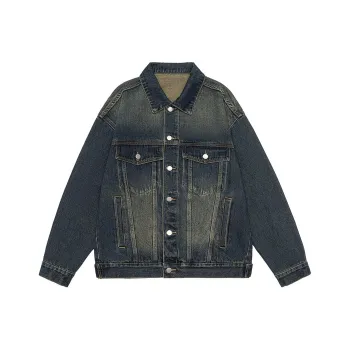 Kazakhstan Denim Jacket Unisex Gradient Sunset Yellow