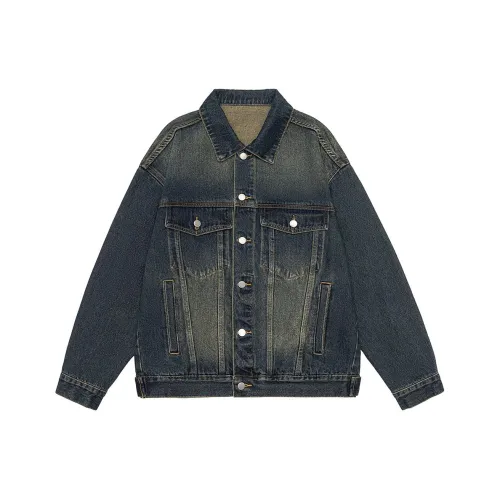 Kazakhstan Denim Jacket Unisex Gradient Sunset Yellow