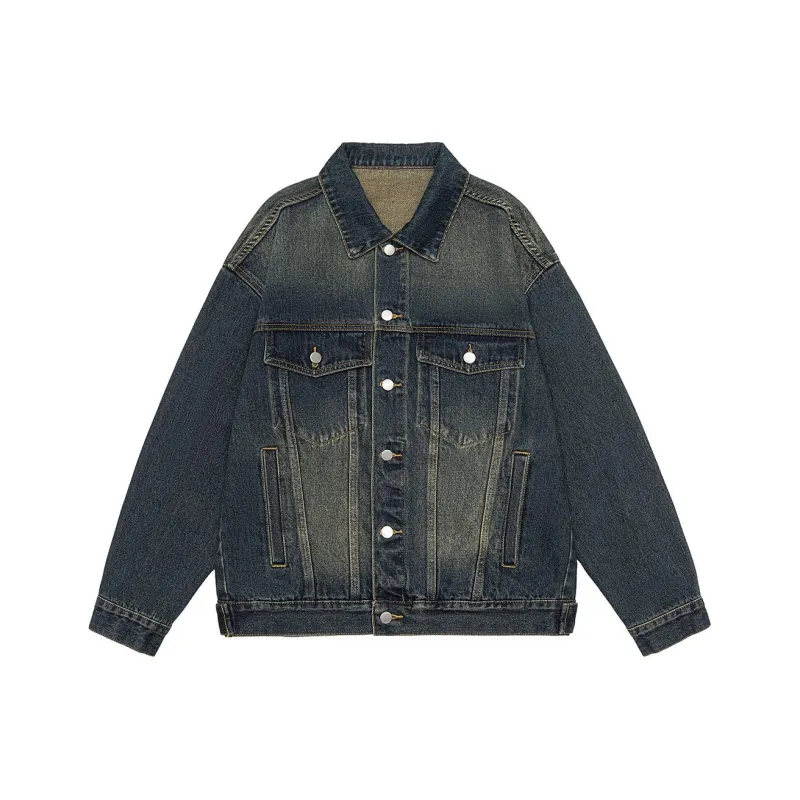 Kazakhstan Denim Jacket Unisex Gradient Sunset Yellow-0