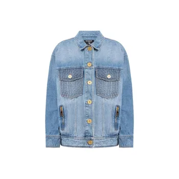 BALMAIN FW23 Denim Jacket Women's Blue
