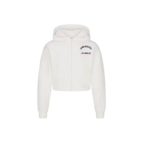 SKIMS SS25 COTTON FLEECE SHRUNKEN ZIP UP HOODIE Sweatshirt Women's GRAPHIC/Marble Pattern