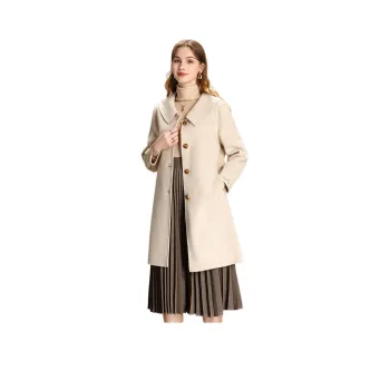 FENHONGMALI Coats Women's Beige