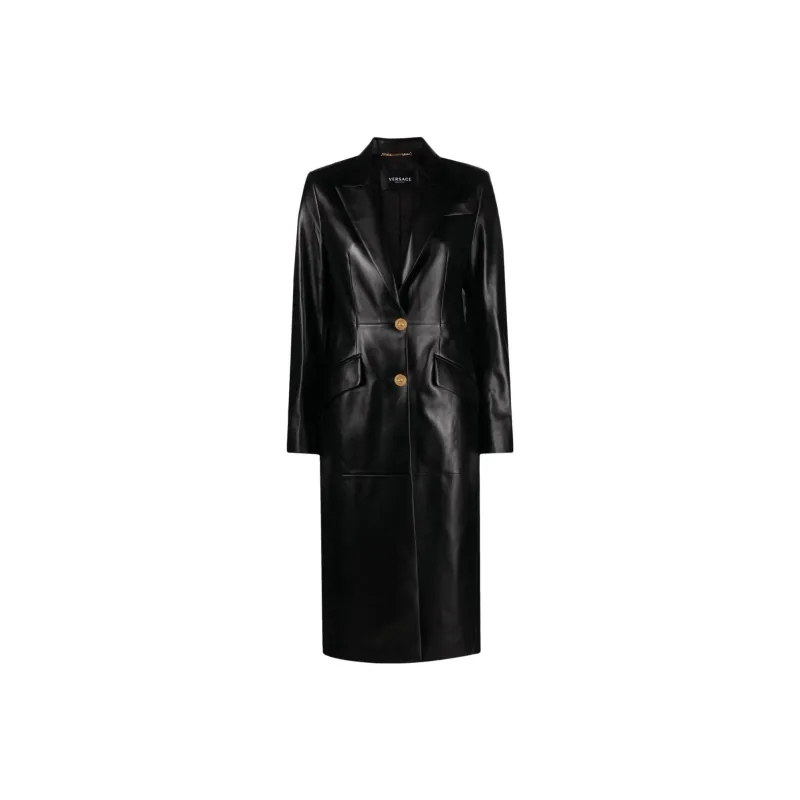 VERSACE Leather Trench Coat-0