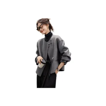 Mo Han Yi Mei Coats Women's Medium Gray