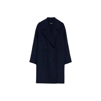 ’S MAX MARA Eleonora Collection Double-Breasted Sheepskin Coat Coats Women's Blue