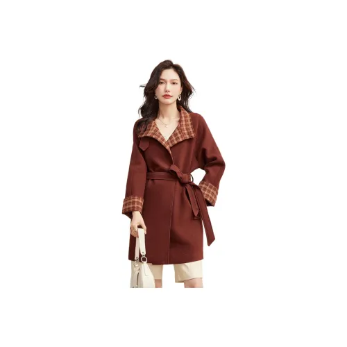 TERRE BLEUE Coats Women's Brick Red