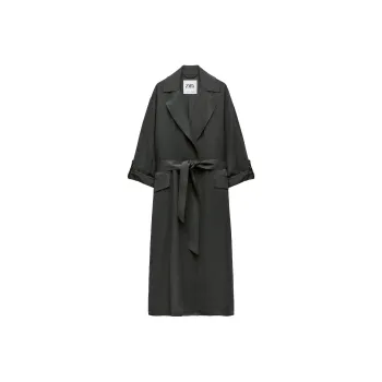 ZARA Trench Coats Women's Gray