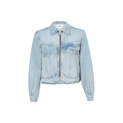 check-print SS24 Denim suede Women's Light Blue