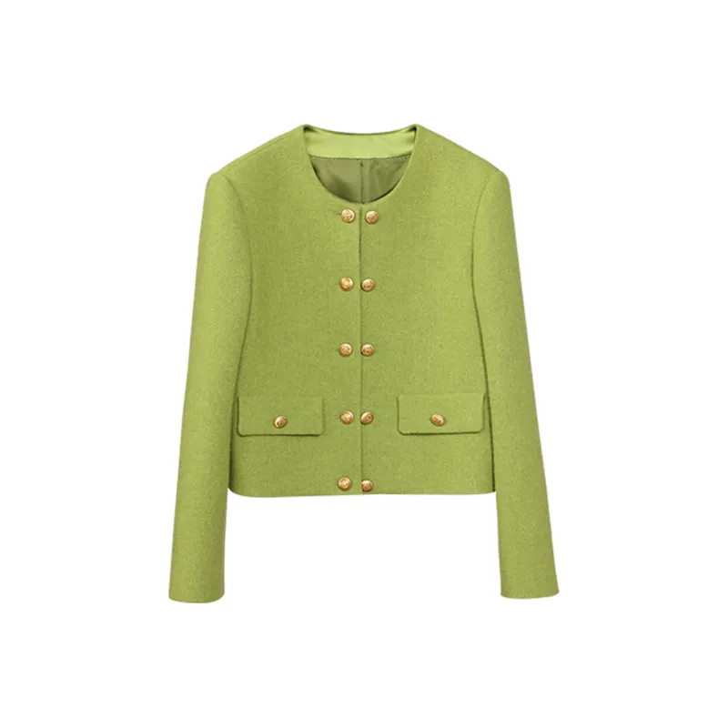 NancyCavally Cropped Coats Women's Green-0