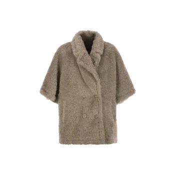 HERNO Double Breasted Faux Shearling Jacket