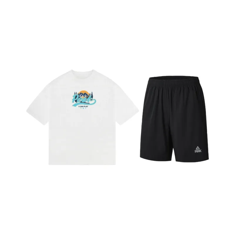 PEAK Casual Sportswear Unisex Two Piece Set Black/White-3