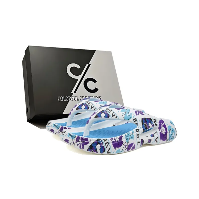 Colorful Creations EVA Quiet Odor Resistant Abrasion Resistant Slip Resistant Flip Flops Unisex Box-5