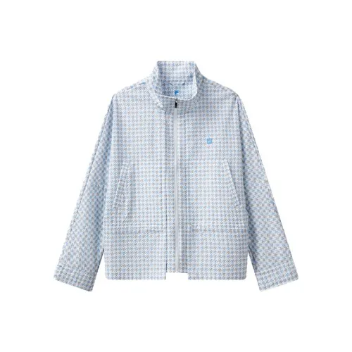 FILA Cropped Coats Women's Indigo Aqua Blue