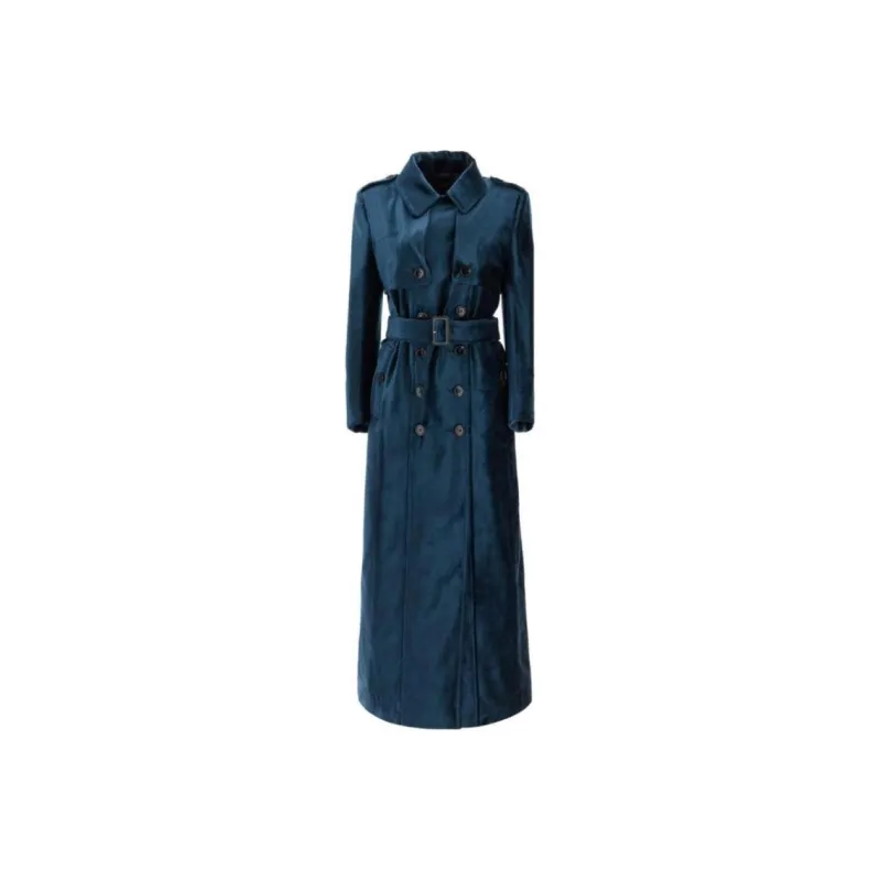 TOM FORD Double Breasted Velvet Trench Coat-0
