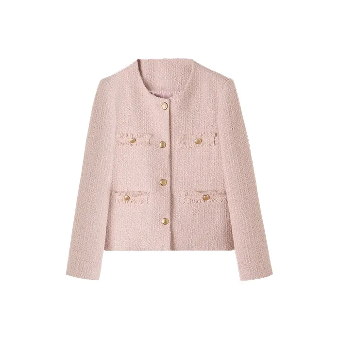HIPPIEMISS Cropped Coats Women's Pink-0