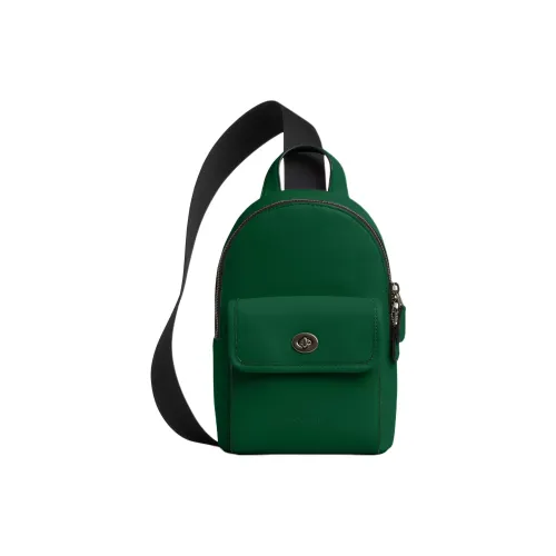 COACH Turnlock Calfskin Sling Bag Small Size Men's Green