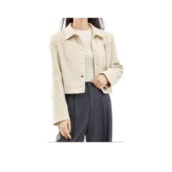 VIMLY Cropped Coats Women's Light Yellow